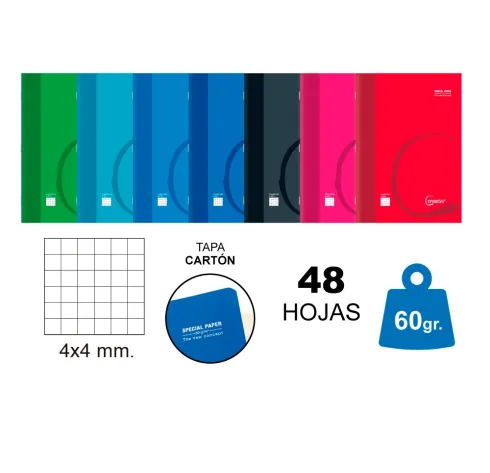 Cuaderno Grapado A4 48H 60G Cuadrícula