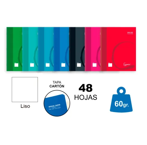 Cuaderno Grapado A5 48H 60G Liso