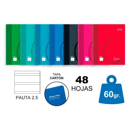 Cuaderno Grapado A5 48H 60G Pauta