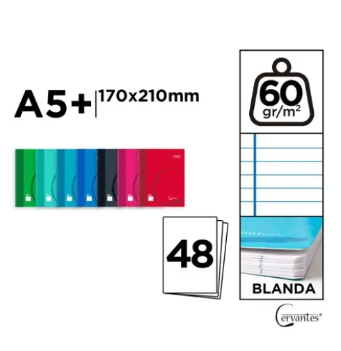 Cuaderno Grapado A5 48H 60G Raya Horizontal
