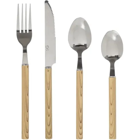 Cubertería Indonesia 24PCS Madera