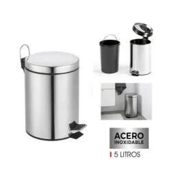 Cubo Basura Metal C/Pedal 5L