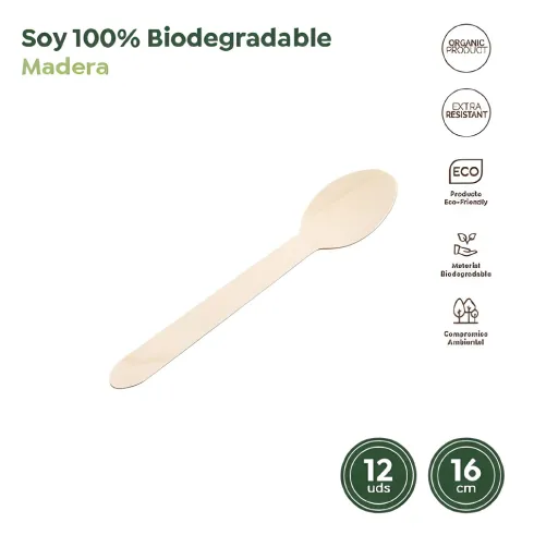 Cuchara Biodegradable Madera 16CM