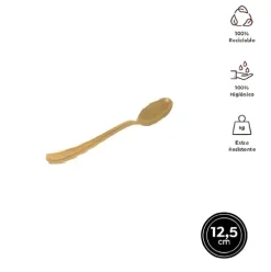 Cucharita Alta Calidad Reutilizable Oro 12,5CM