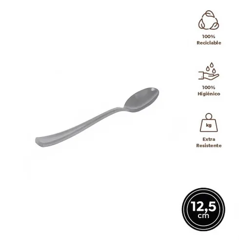 Cucharita Alta Calidad Reutilizable Plata 12,5CM