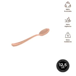 Cucharita Alta Calidad Reutilizable Oro Rosa 12,5CM