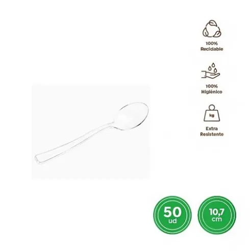 Cucharita Mini Reutilizable Transparente 10,7CM