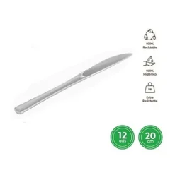 Cuchillo Alta Calidad Reutilizable Plata 20CM