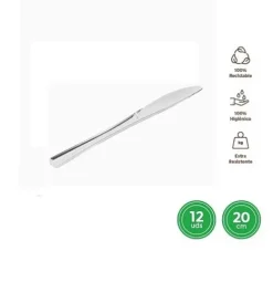 Cuchillo Alta Calidad Reutilizable Plata Metal 20CM