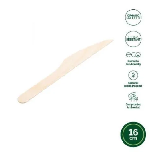 Cuchillo Biodegradable Madera 16CM