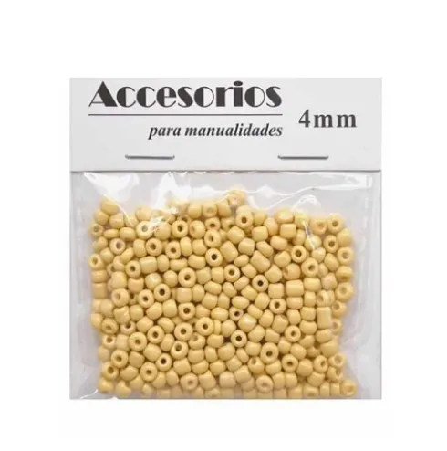 Cuentas Cristal Amarillo Beige 4MM 30G