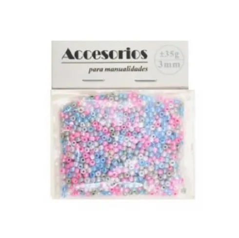 Cuentas Cristal 3MM 35G Azul/Rosa