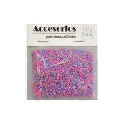 Cuentas Cristal 3MM 35G Lila/Rosa