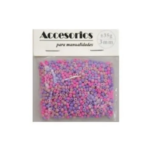 Cuentas Cristal 3MM 35G Lila/Rosa