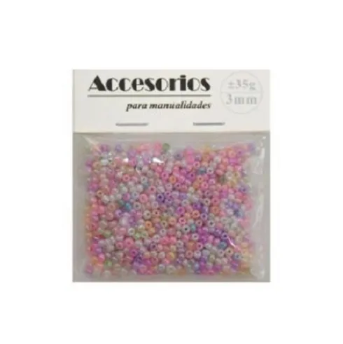 Cuentas Cristal 3MM 35G Lila/Rosa