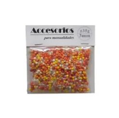 Cuentas Cristal 3MM 35G Naranja/Naranja Oscuro