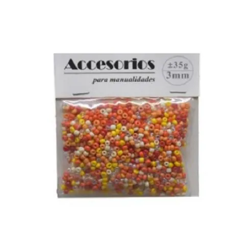 Cuentas Cristal 3MM 35G Naranja/Naranja Oscuro