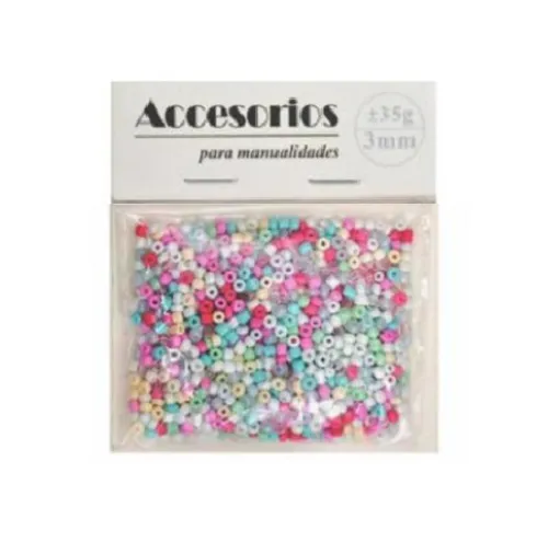 Cuentas Cristal 3MM 35G Rosa/Verde