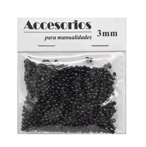 Cuentas Cristal Negro 3MM 30G