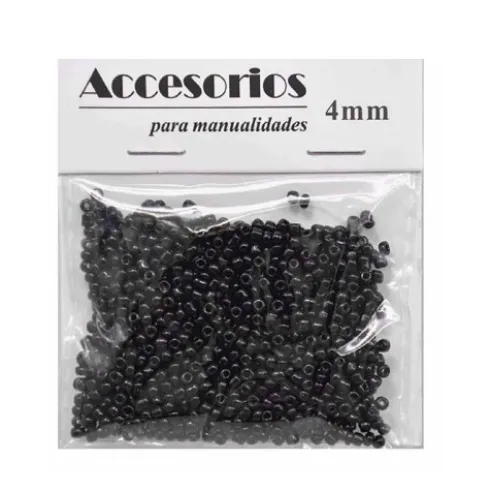 Cuentas Cristal Negro 4MM 30G