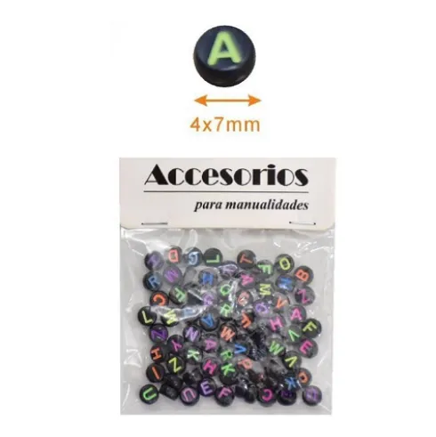 Cuentas De Letras Colores 4X7MM