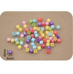 Cuentas De Letras Colores 6X6MM