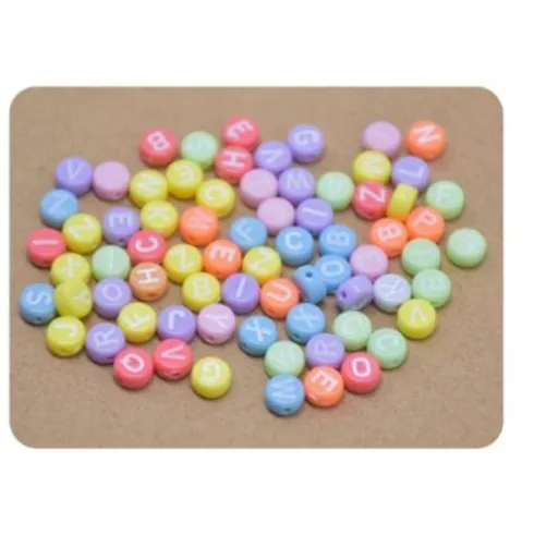 Cuentas De Letras Colores 6X6MM