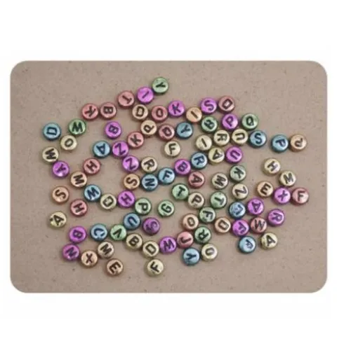 Cuentas De Letras Colores 7X7MM