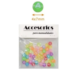 Cuentas De Letras Multicolor 4X7MM