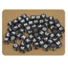 Cuentas De Letras Negro 6X6MM