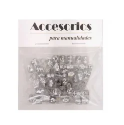 Cuentas De Letras Plata 6X6MM