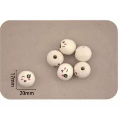 Cuentas De Madera Carita 20MM