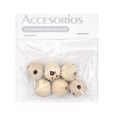 Cuentas De Madera Carita 20MM