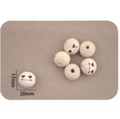 Cuentas De Madera Carita 20MM