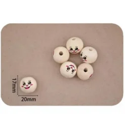 Cuentas De Madera Carita 20MM