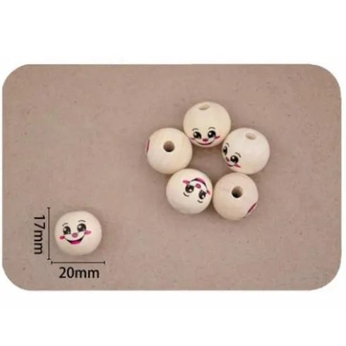 Cuentas De Madera Carita 20MM