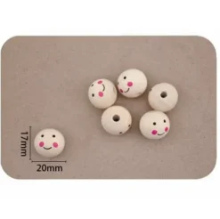 Cuentas De Madera Carita 20MM