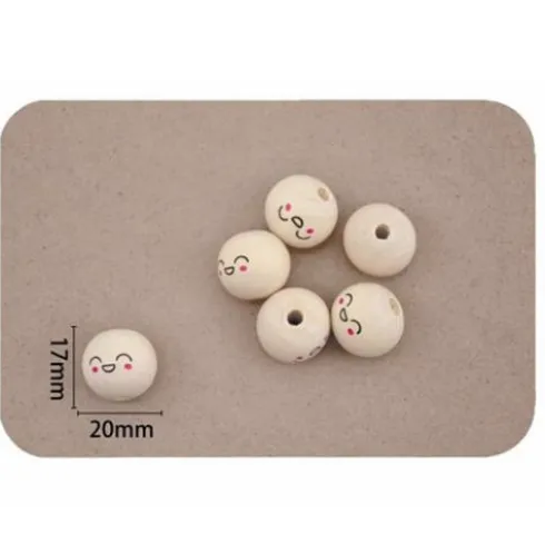 Cuentas De Madera Carita 20MM