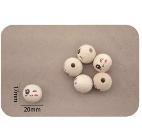 Cuentas De Madera Carita 20MM