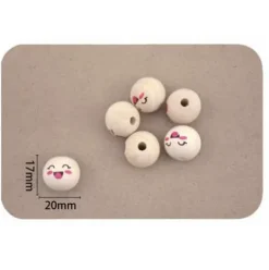 Cuentas De Madera Carita 20MM