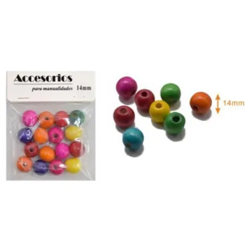 Cuentas De Madera Multicolor 14MM