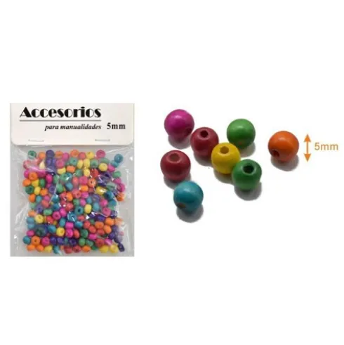 Cuentas De Madera Multicolor 5MM