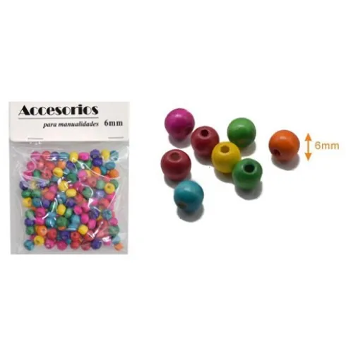 Cuentas De Madera Multicolor 6MM