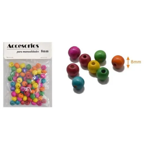 Cuentas De Madera Multicolor 8MM