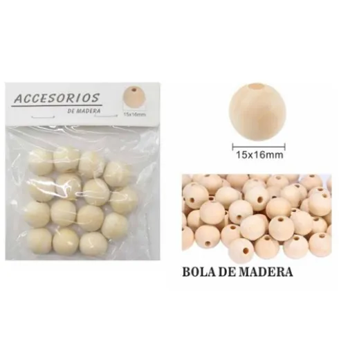 Cuentas De Madera 15X16MM