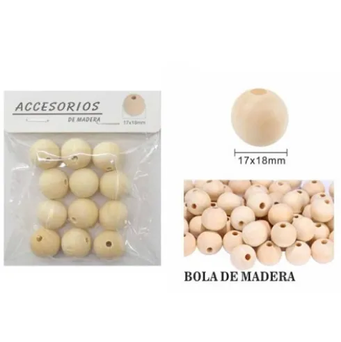 Cuentas De Madera 17X18MM