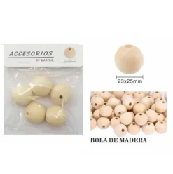 Cuentas De Madera 23X25MM