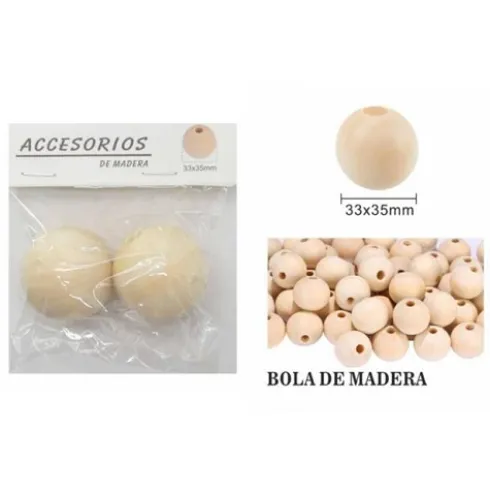 Cuentas De Madera 33X35MM