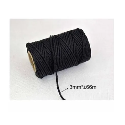 Cuerda De Algodón Negro 3MMX66M