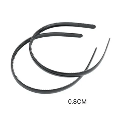 Diadema Negro 0.8cm 2pcs